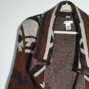 Max Studio Brown and Cream Patterned Cardigan